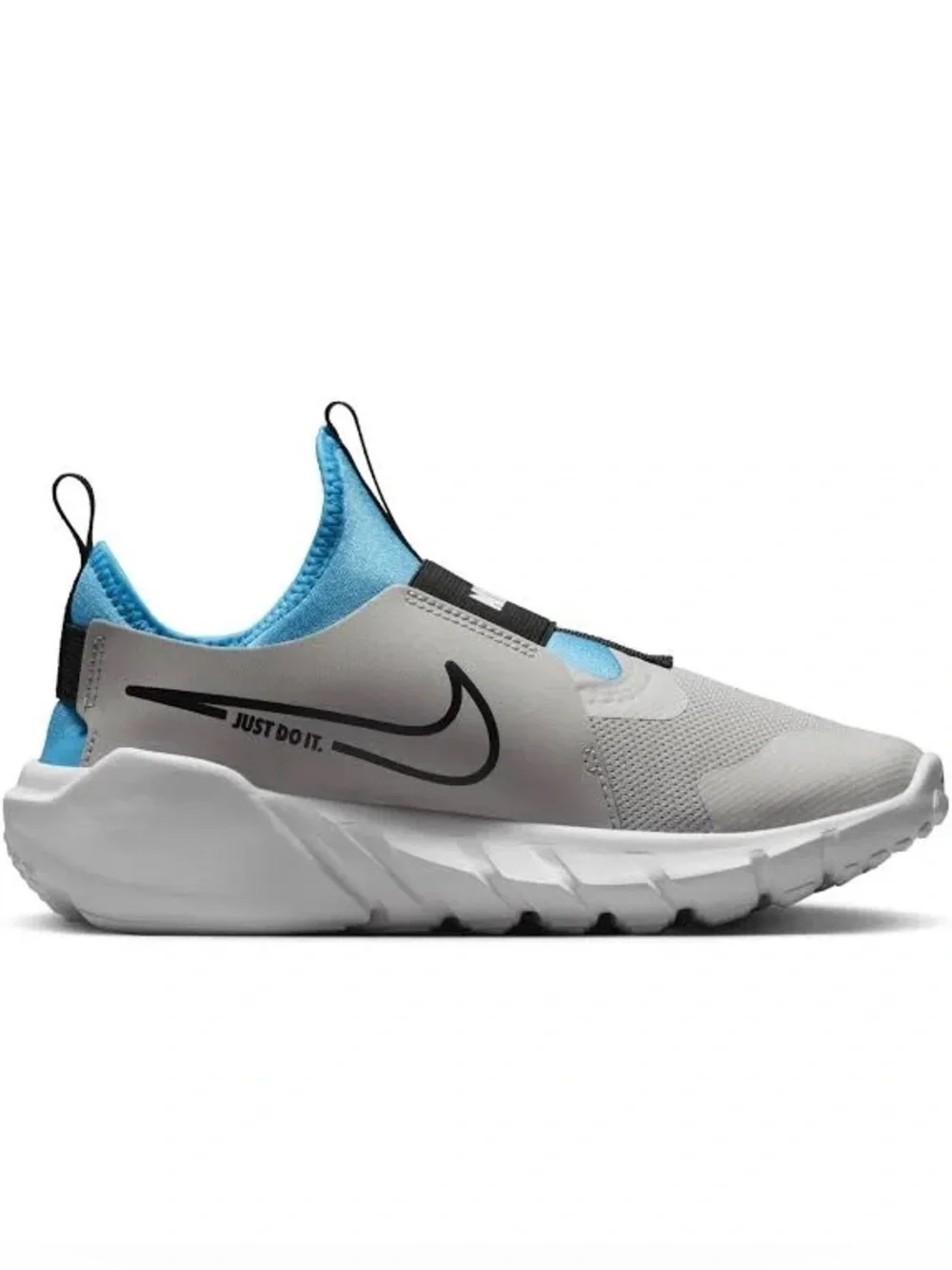 Nike FLEX RUNNER 2 PS 'LIGHT IRON ORE BLUE LIGHTNING' Lace Free Booty Style